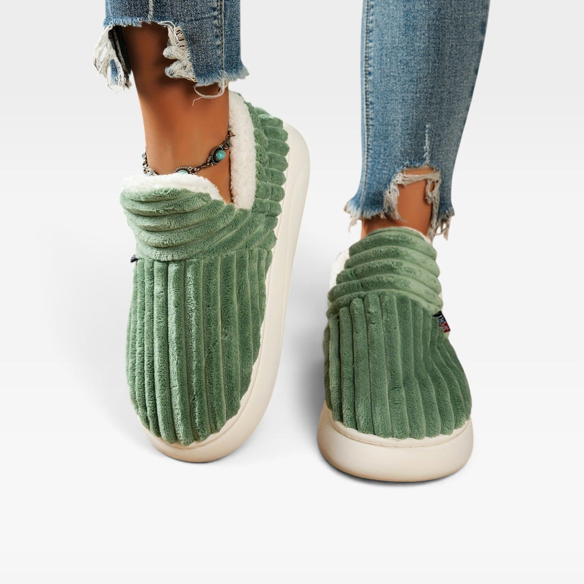 Botas de Pantuflas de Pana para Mujeres