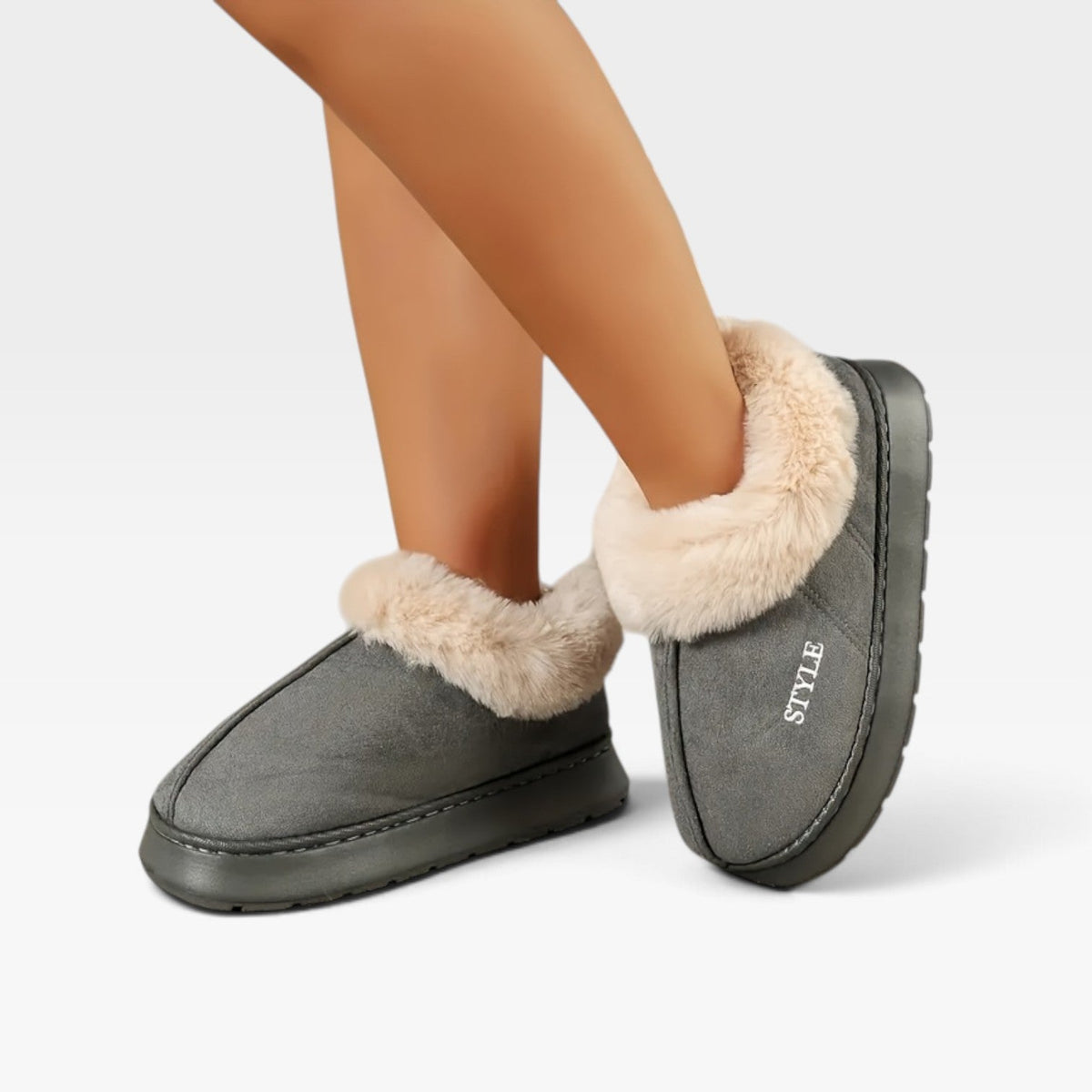 Botas de Mujer de Suede Cálidas con Forro de Piel