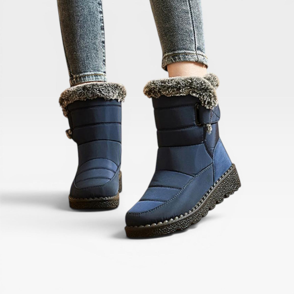 Botas de Invierno Acolchadas para Mujer – Botas de Nieve Impermeables con Forro de Piel Sintética