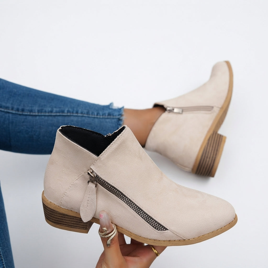 Botas de Tobillo Elegantes con Tacón para Mujeres