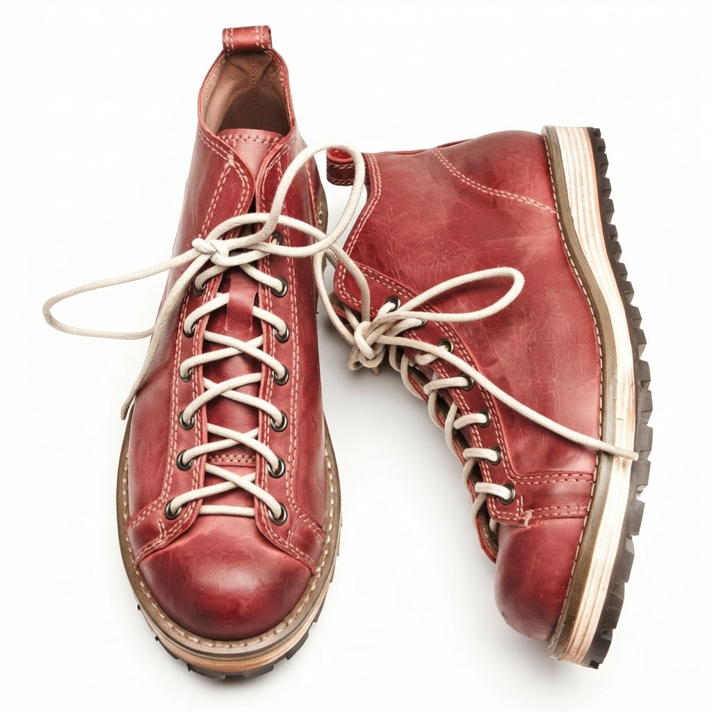 Botas de Combate de Cuero Rústico para Hombre
