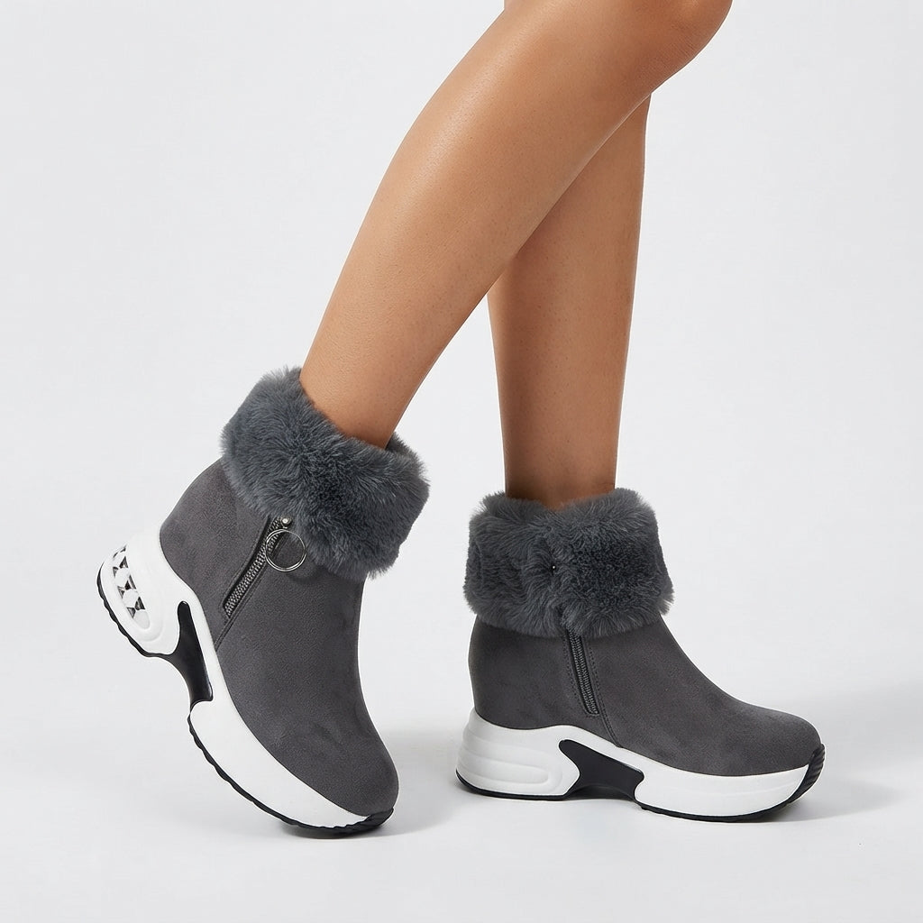 Botas de Tobillo de Plataforma de Piel Sintética para Mujer