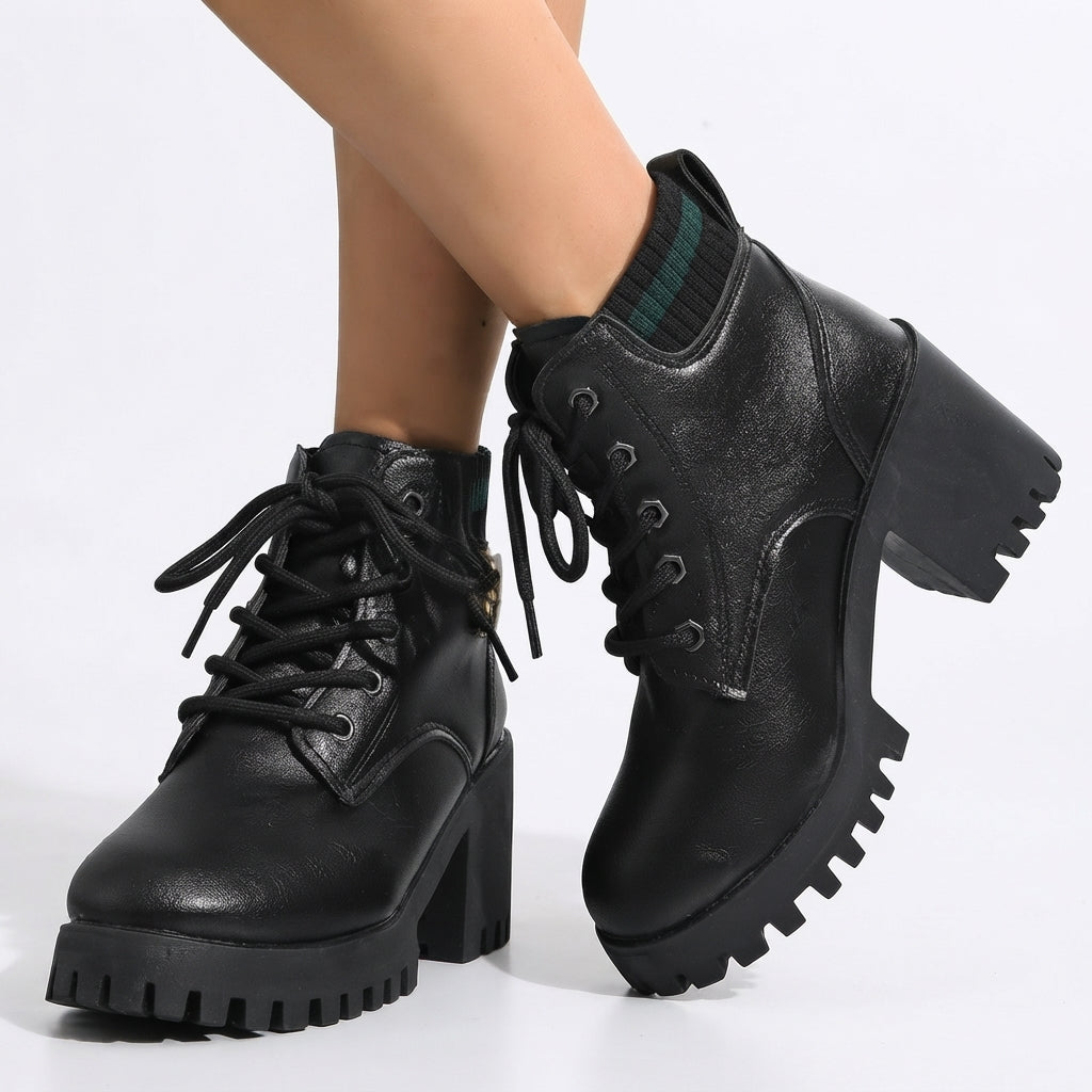 Botines de Tacón con Plataforma para Mujer
