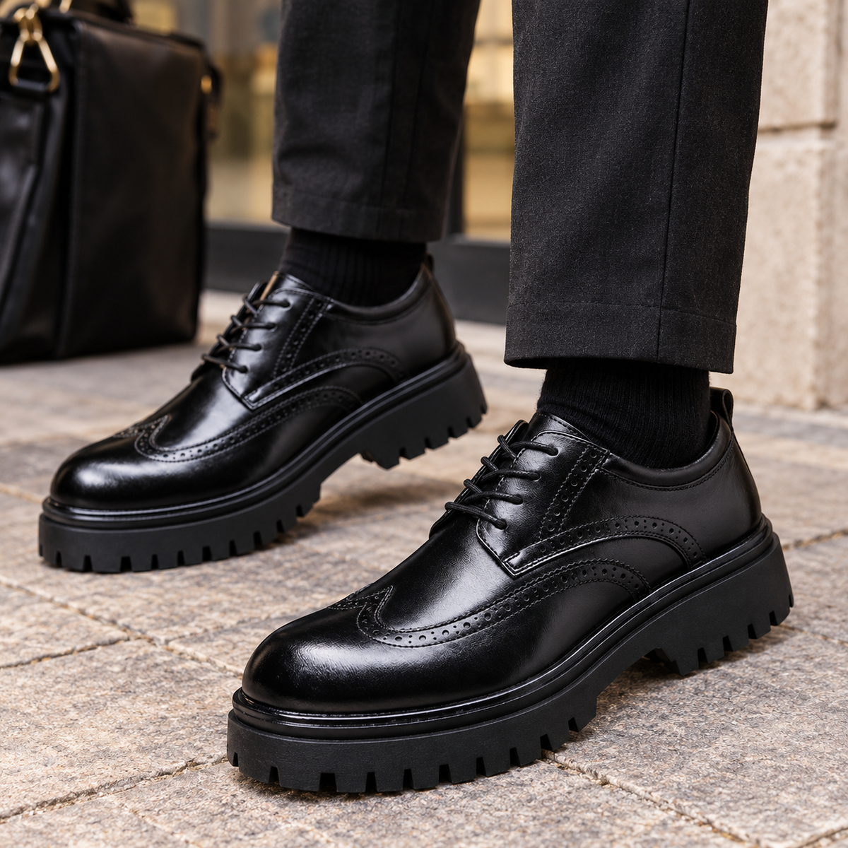 Zapatos Derby Brogue de Cuero para Hombre