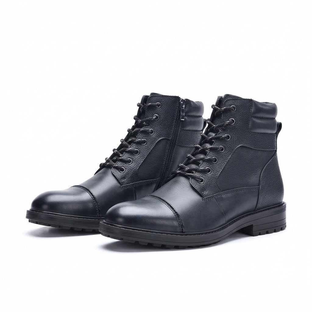Botas de Combate de Cuero Casual para Hombre