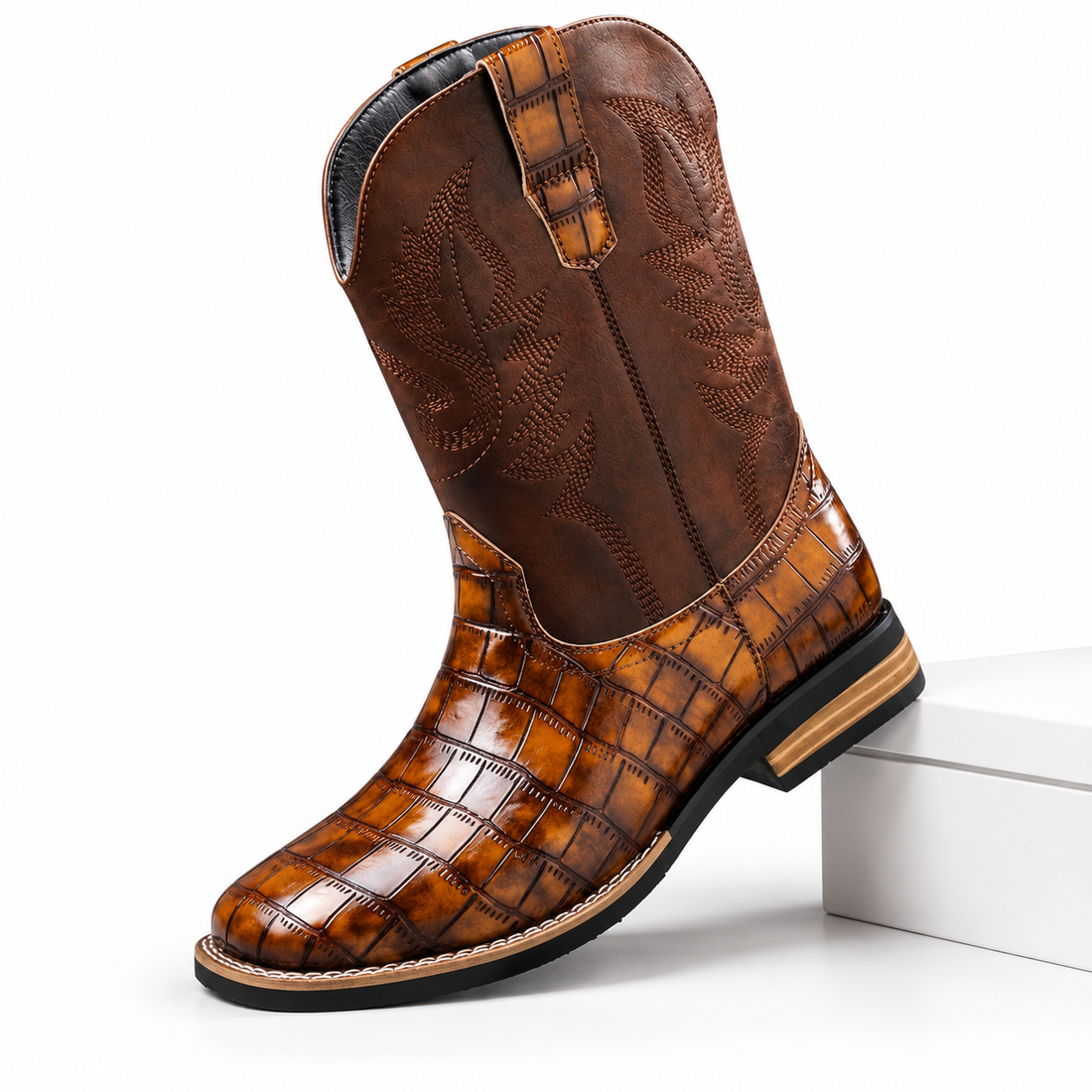 Botas de Cuero para Hombre Estilo Cowboy