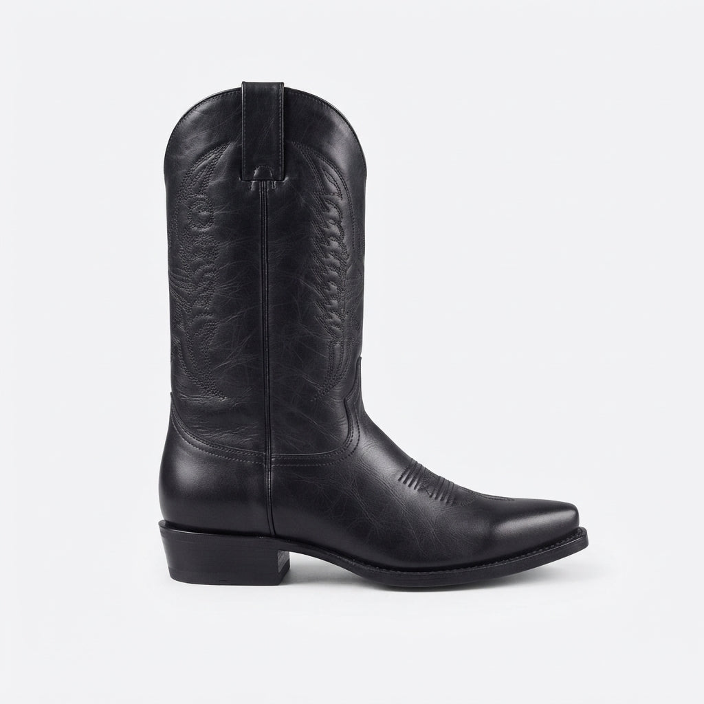 Botas de Cowboy de Cuero con Tacón para Hombre