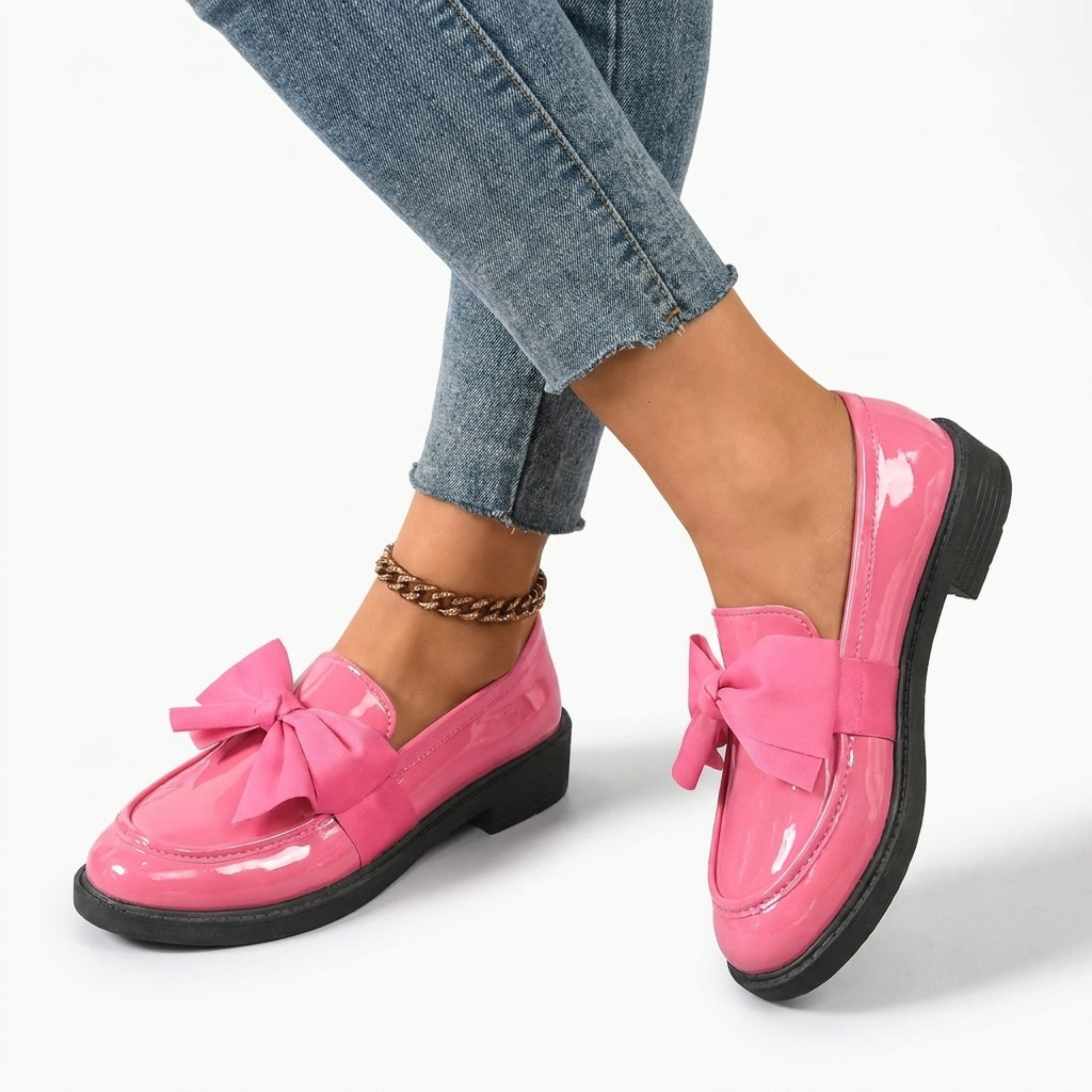 Mocasines Brillantes con Lazo para Mujeres