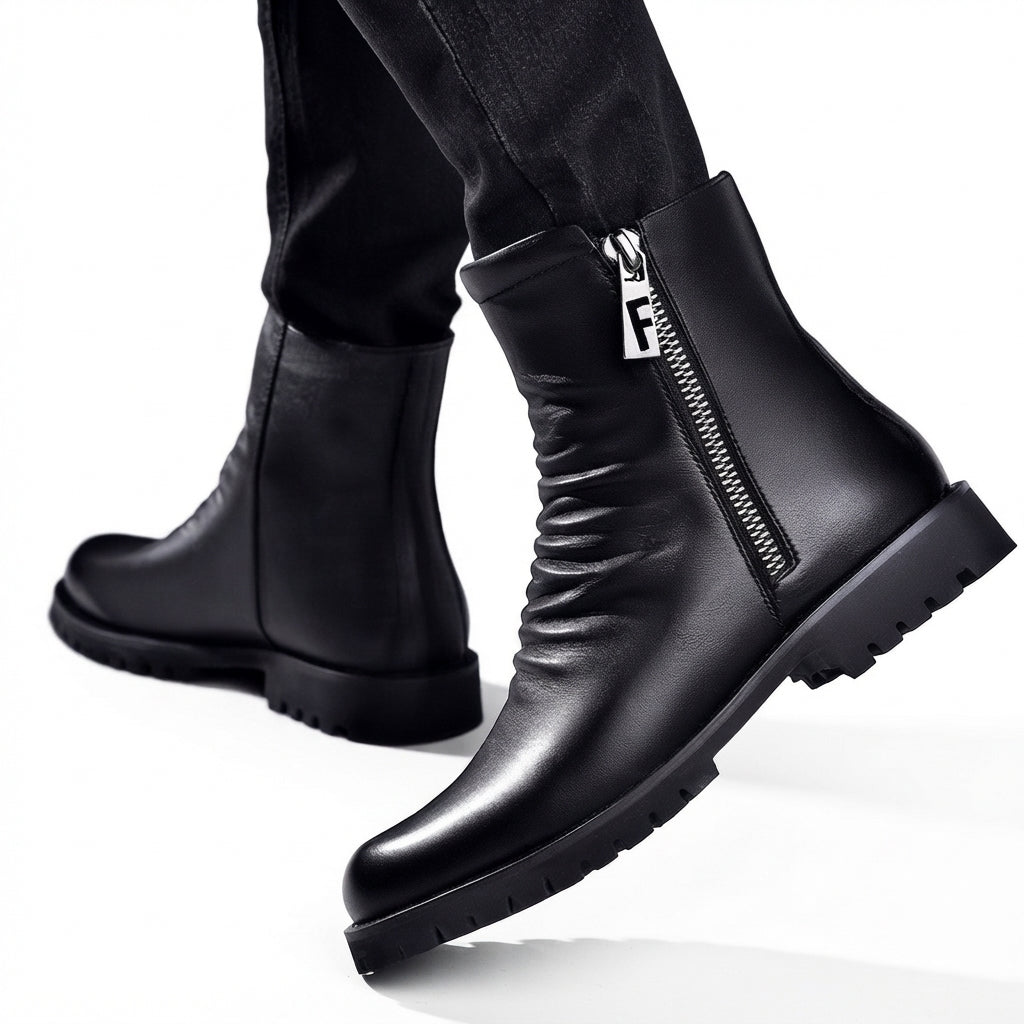 Botas de Cuero Pulido para Hombre