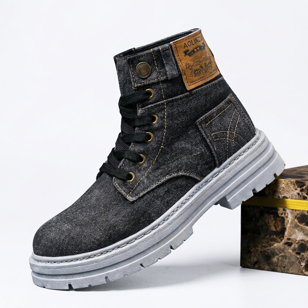 Botas de Combate de Denim para Hombre