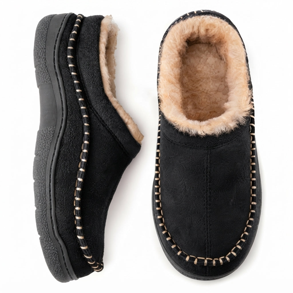 Zapatillas de Casa de Suede Ortopédicas para Hombre de Ajuste Ancho