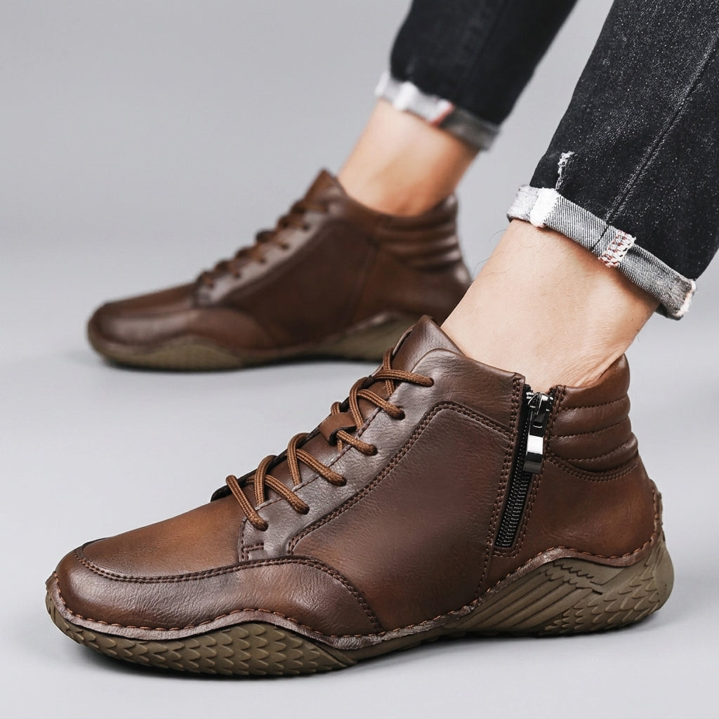 Botas de Cuero con Cordones para Hombre
