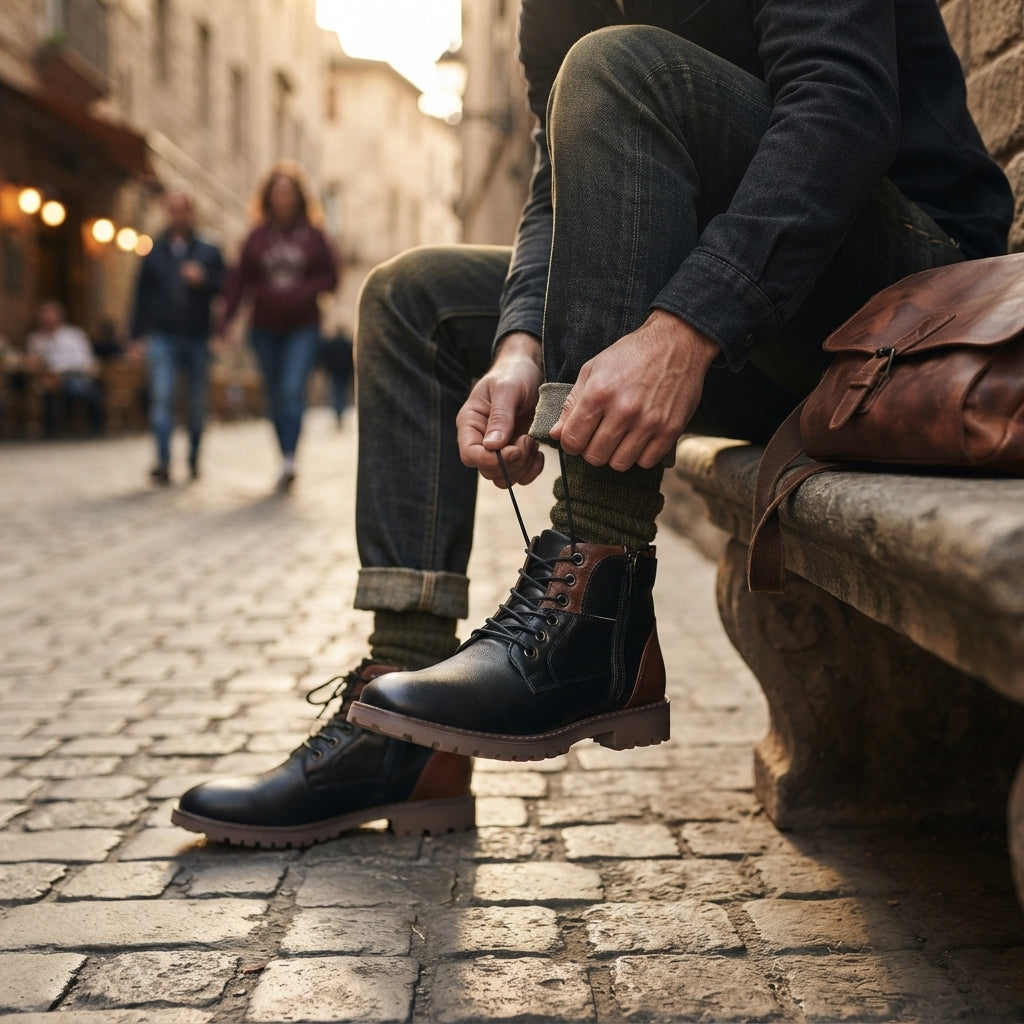 Botas de Combate Ankle Rústicas para Hombre