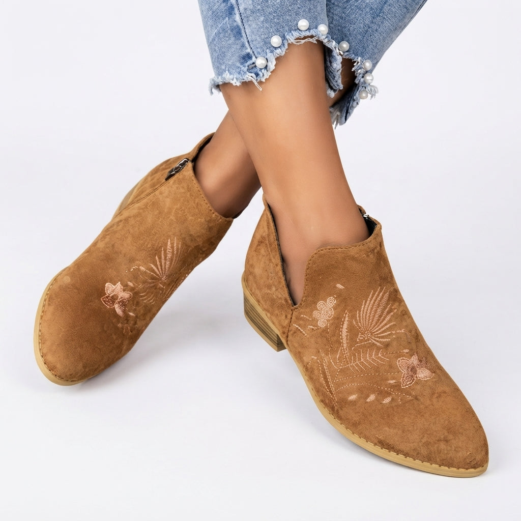 Botas de Tobillo con Tacón de Punta Elegante para Mujeres