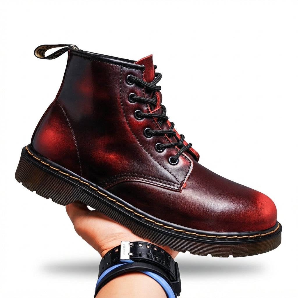 Botas de Combate de Cuero para Hombre