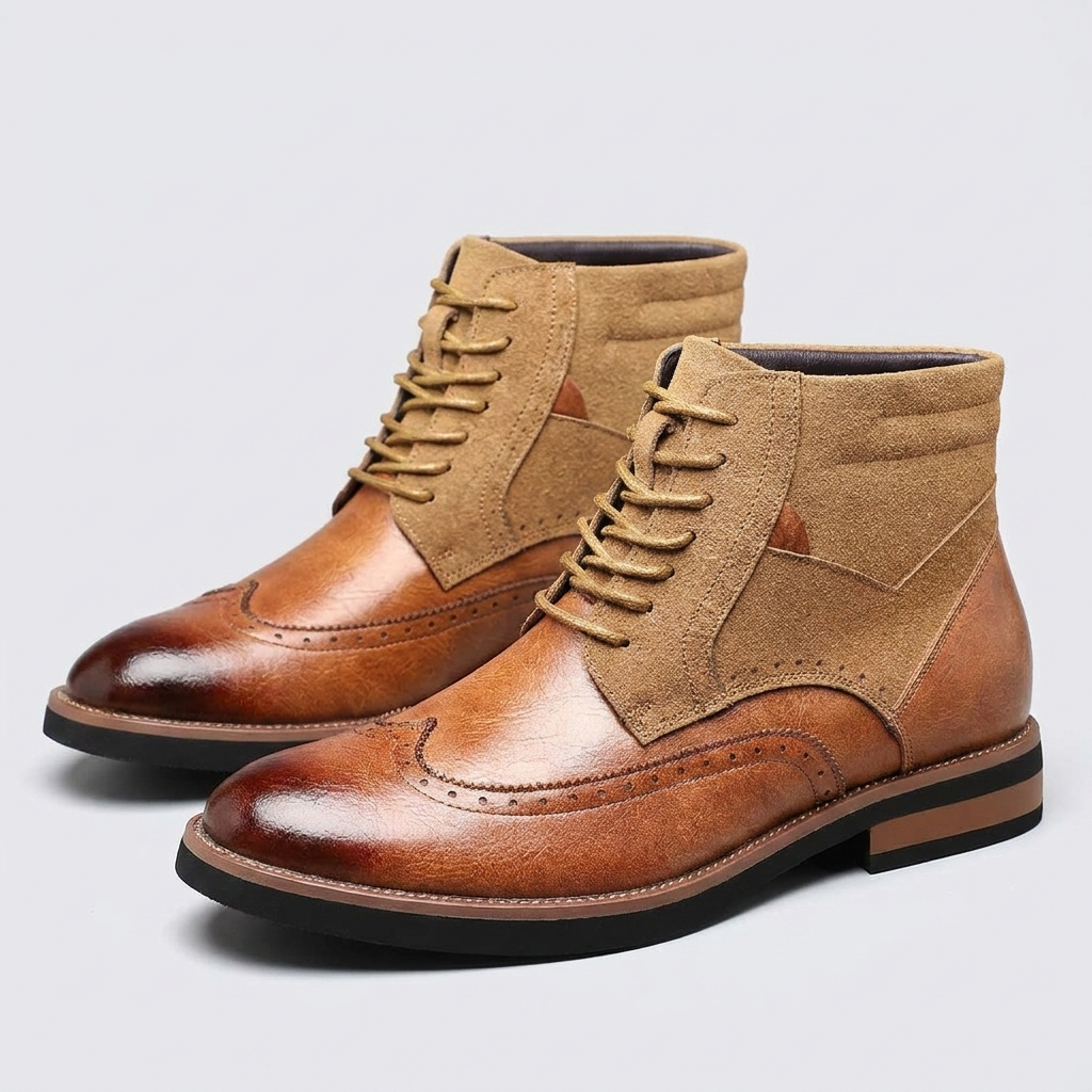 Botas de Cuero para Hombre con Punta de Ala