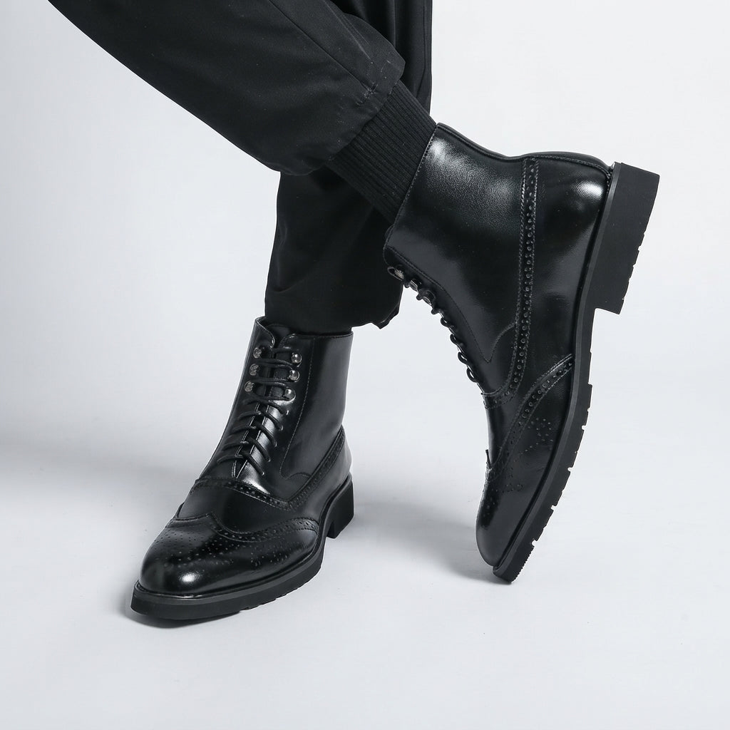 Botas de Cuero Brogue para Hombre