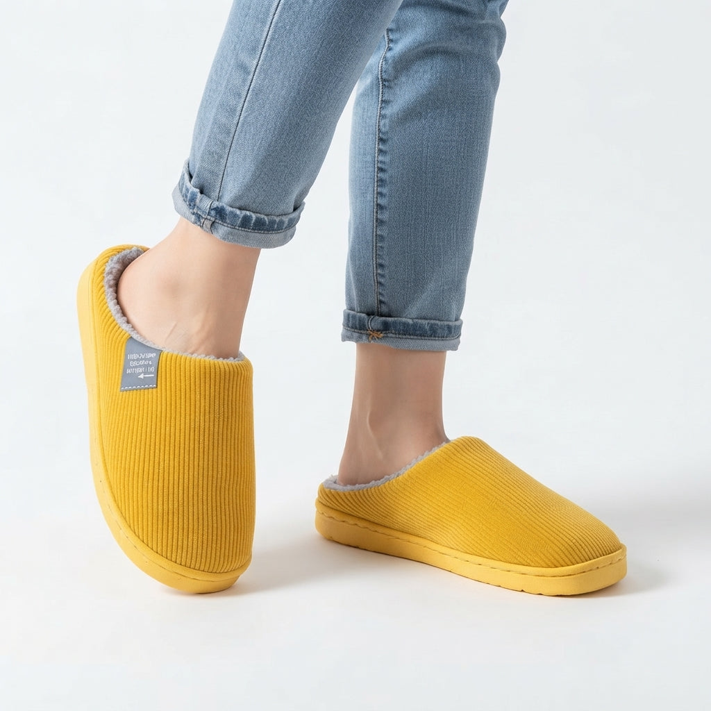 Zapatillas de Casa Acogedoras con Rayas para Mujeres