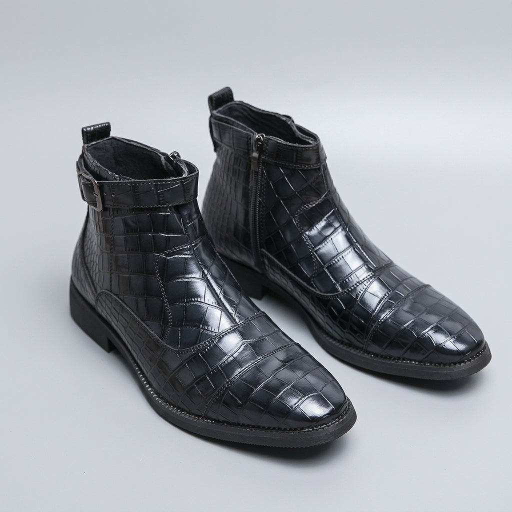 Botas de Cuero con Hebilla para Hombre