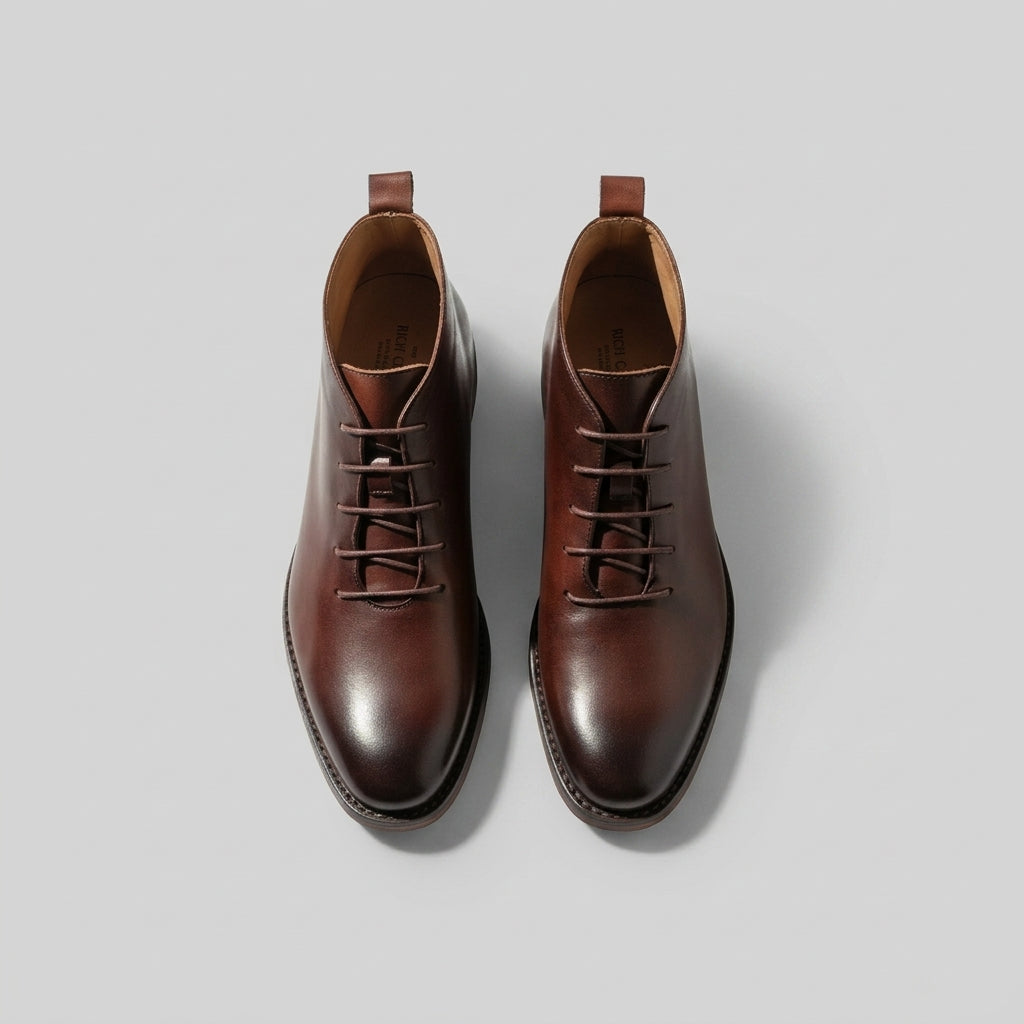 Botas de Cuero para Hombre con Cordones hasta el Tobillo