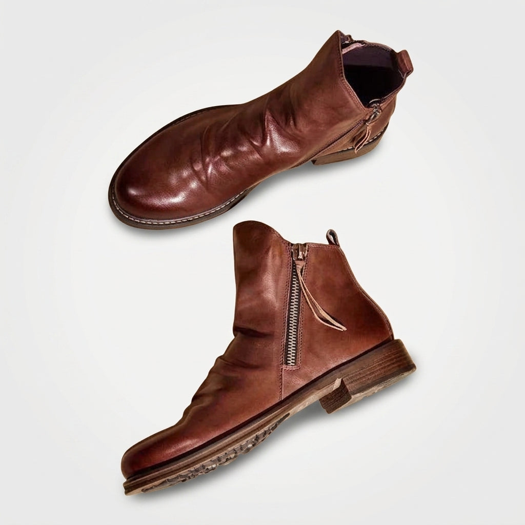 Botas de Cuero para Hombre con Caída en el Tobillo