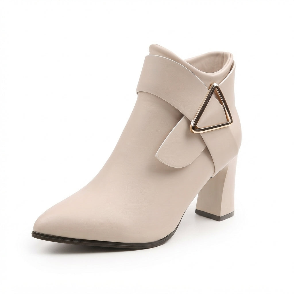 Botas de Tobillo Elegantes de Punta Fina para Mujeres