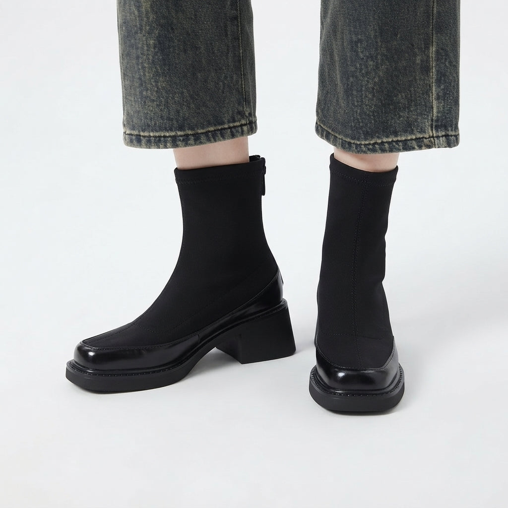 Botas de tobillo con tacón cómodas para mujer