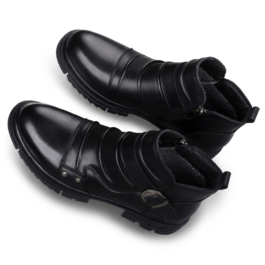 Botas de Cuero con Hebilla para Hombre