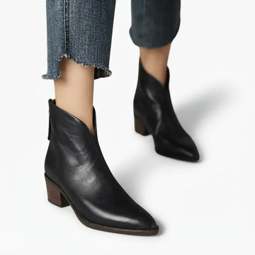 Botas de Cuero Elegantes con Punta Fina para Mujer