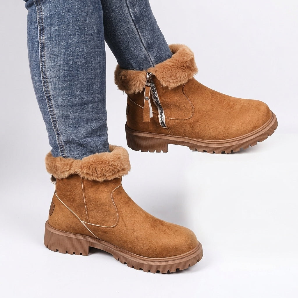 Botas de Tobillo de Ante Suave con Cierre Lateral para Mujer