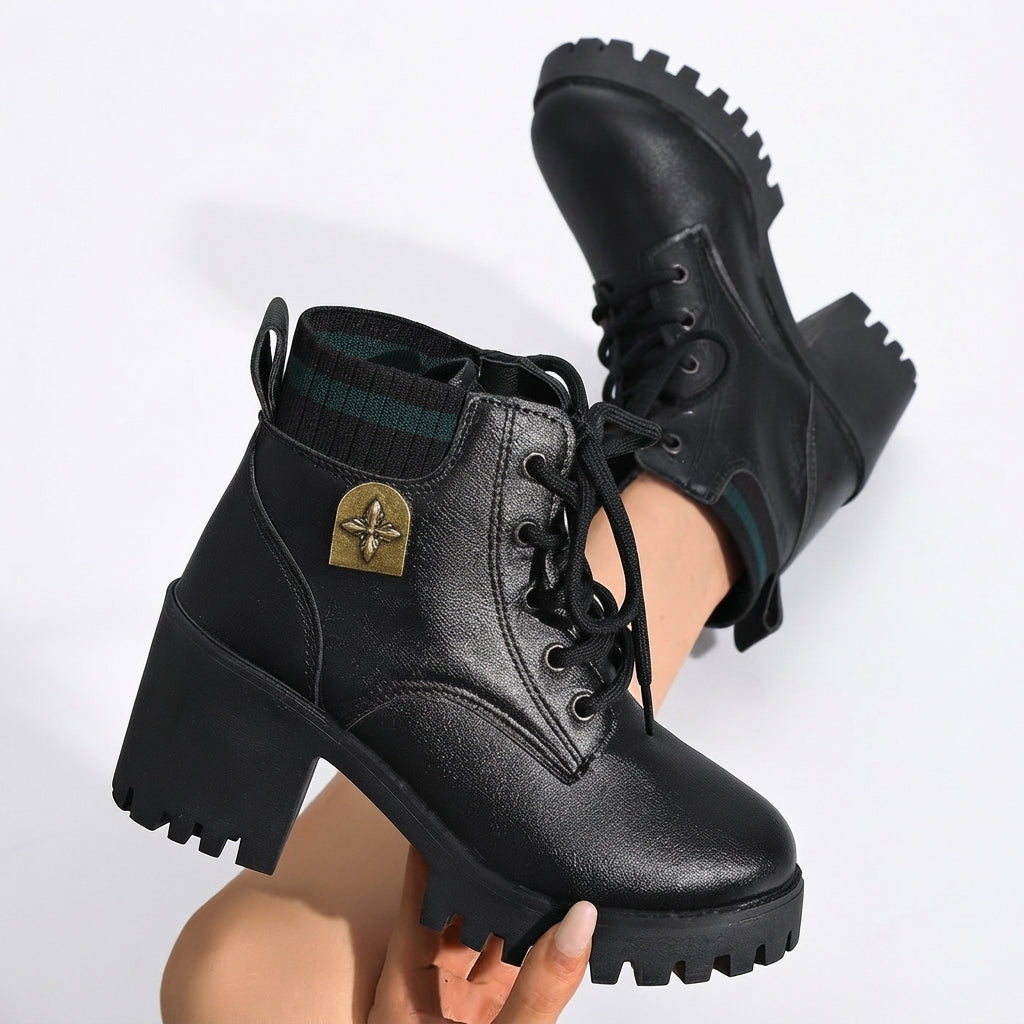 Botines de Tacón con Plataforma para Mujer