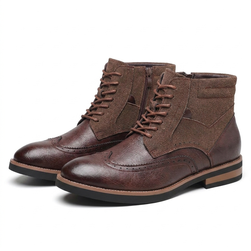 Botas de Cuero para Hombre con Punta de Ala