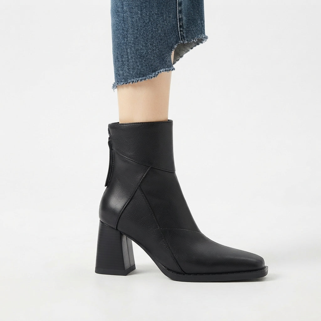 Botas de Tobillo Elegantes con Tacón para Mujeres