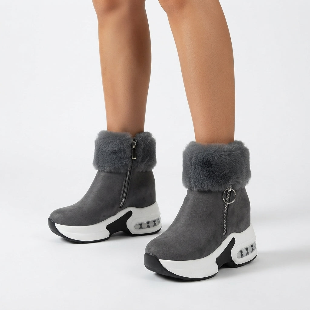 Botas de Tobillo de Plataforma de Piel Sintética para Mujer