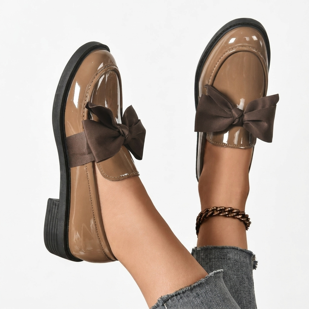 Mocasines Brillantes con Lazo para Mujeres