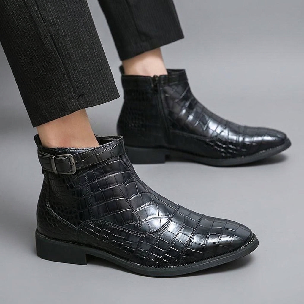 Botas de Cuero con Hebilla para Hombre