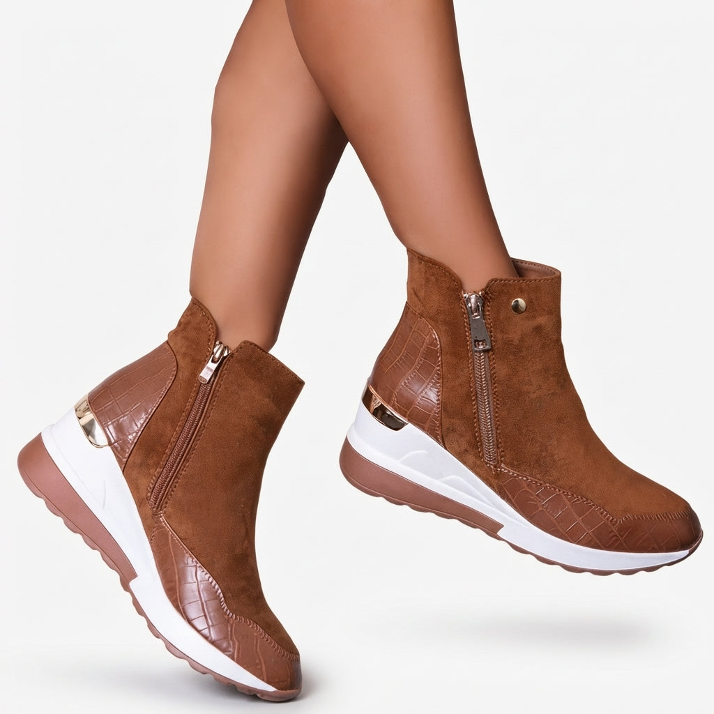 Botas de tobillo con tacón ortopédicas para mujer