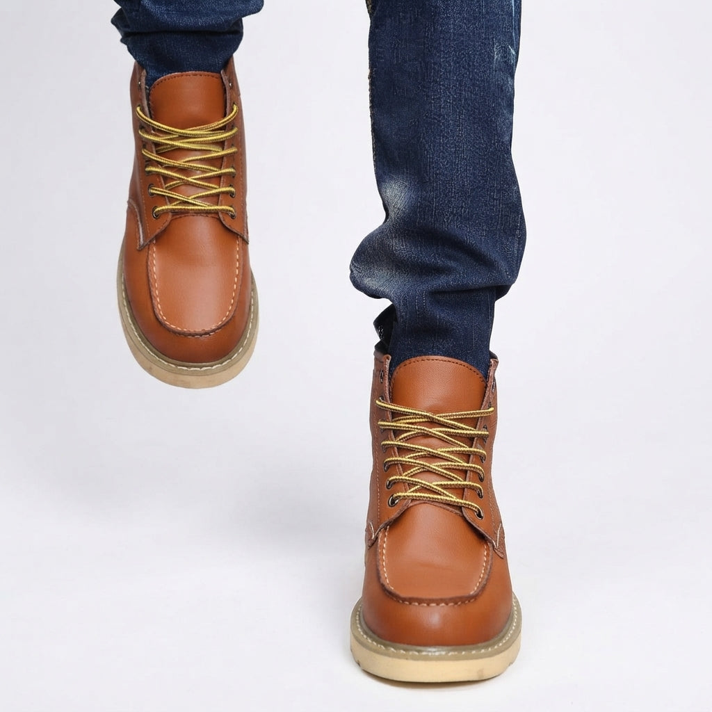 Botas de Cuero para Hombre con Cordones hasta el Tobillo