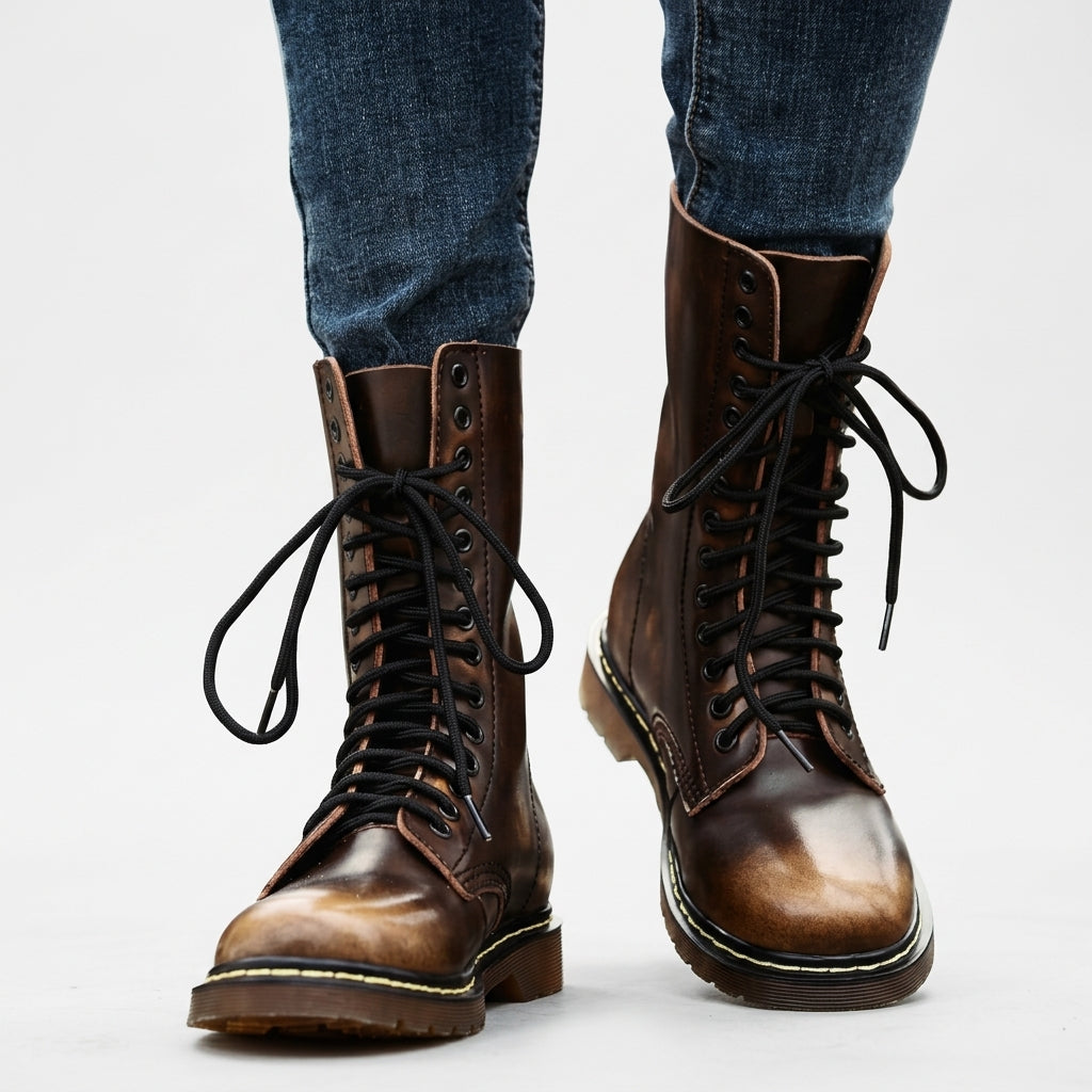 Botas de Combate de Cuero Versátiles para Hombre
