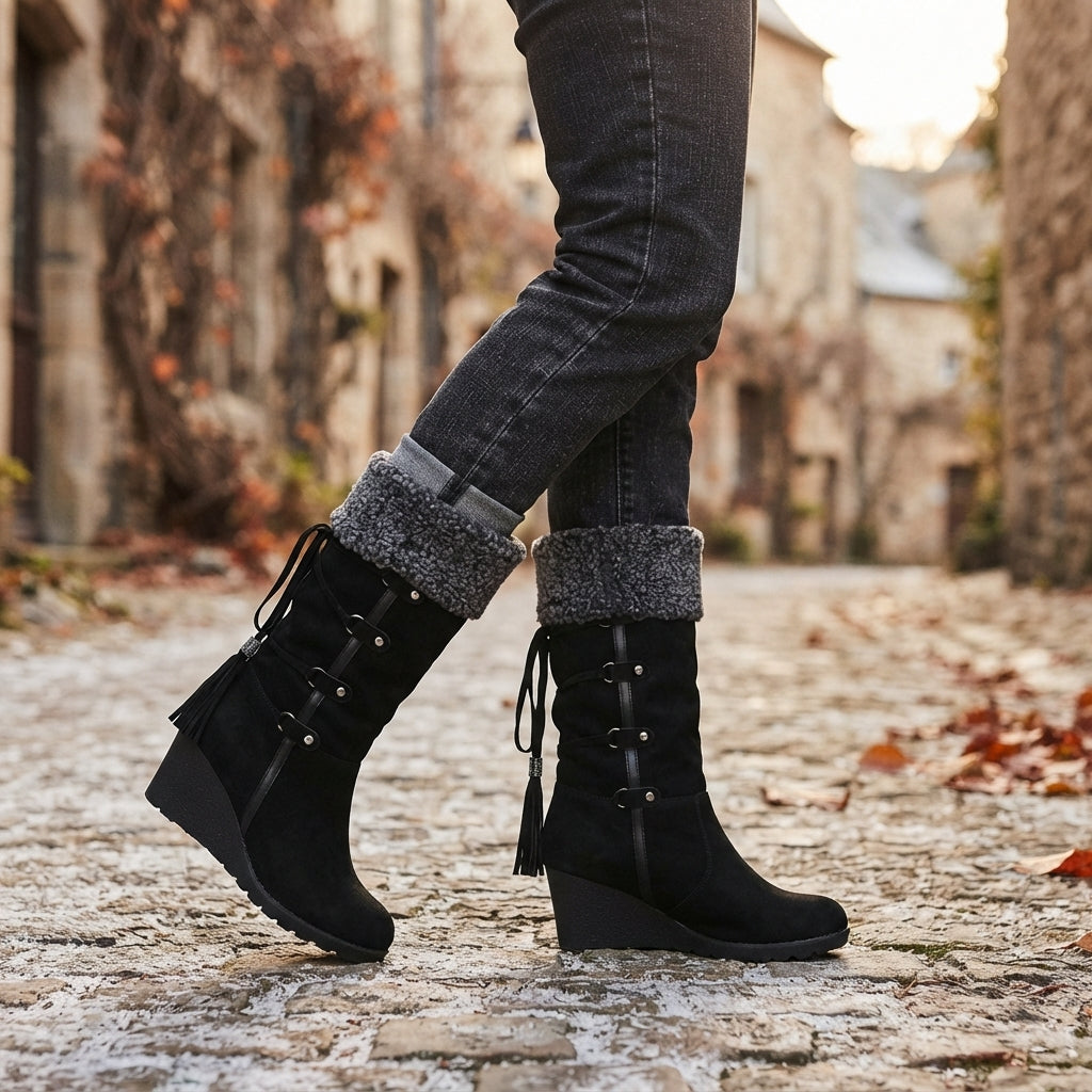 Botas de Plataforma Altas y Acogedoras para Mujer
