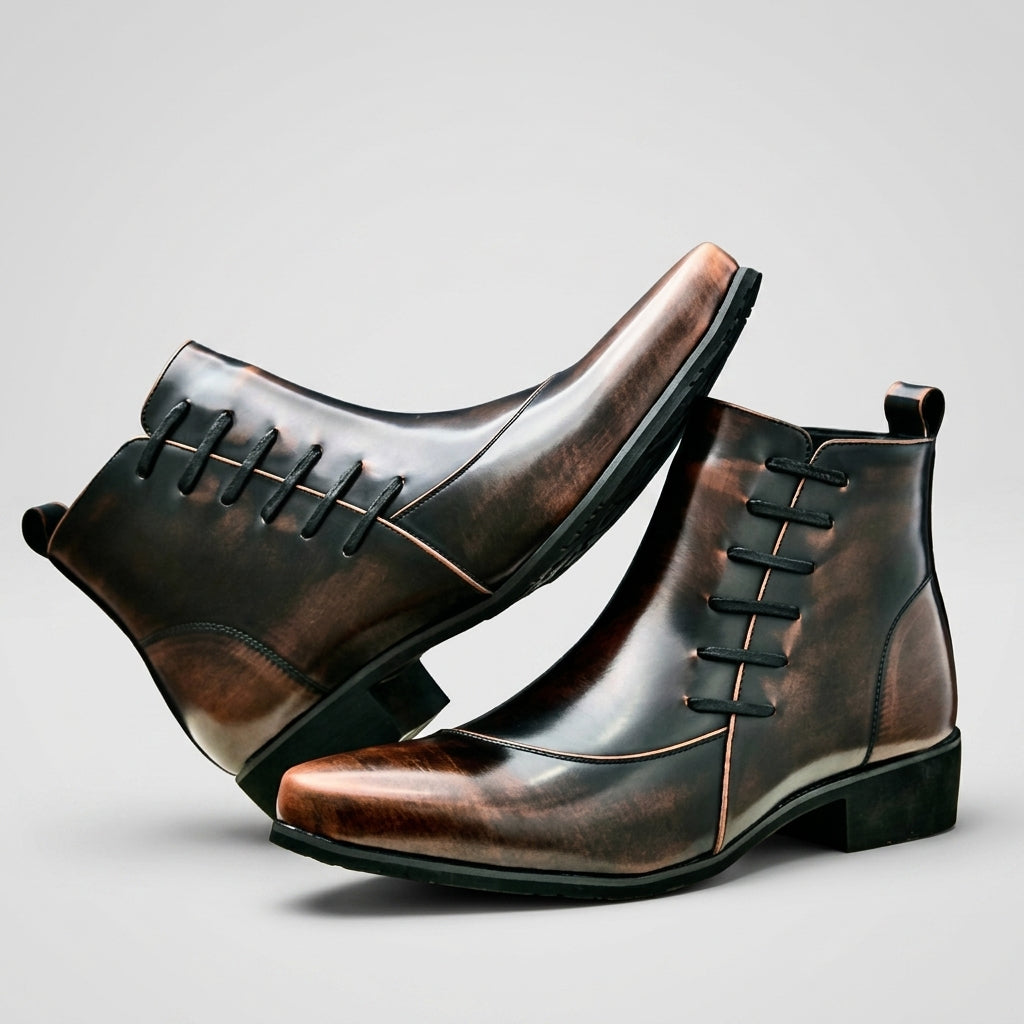 Botas de Cuero de Puntera Afilada para Hombre
