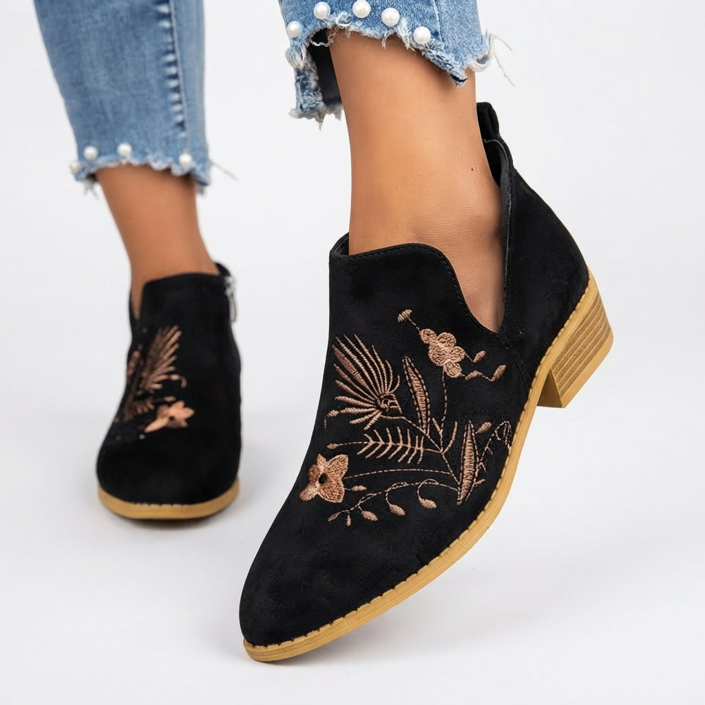 Botas de Tobillo con Tacón de Punta Elegante para Mujeres