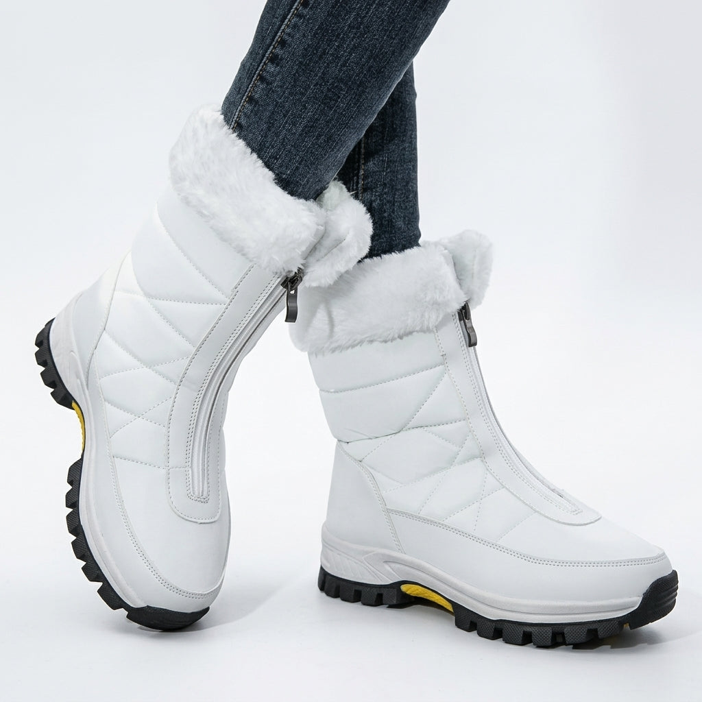 Botas de Tobillo con Puño de Piel Sintética para Mujer