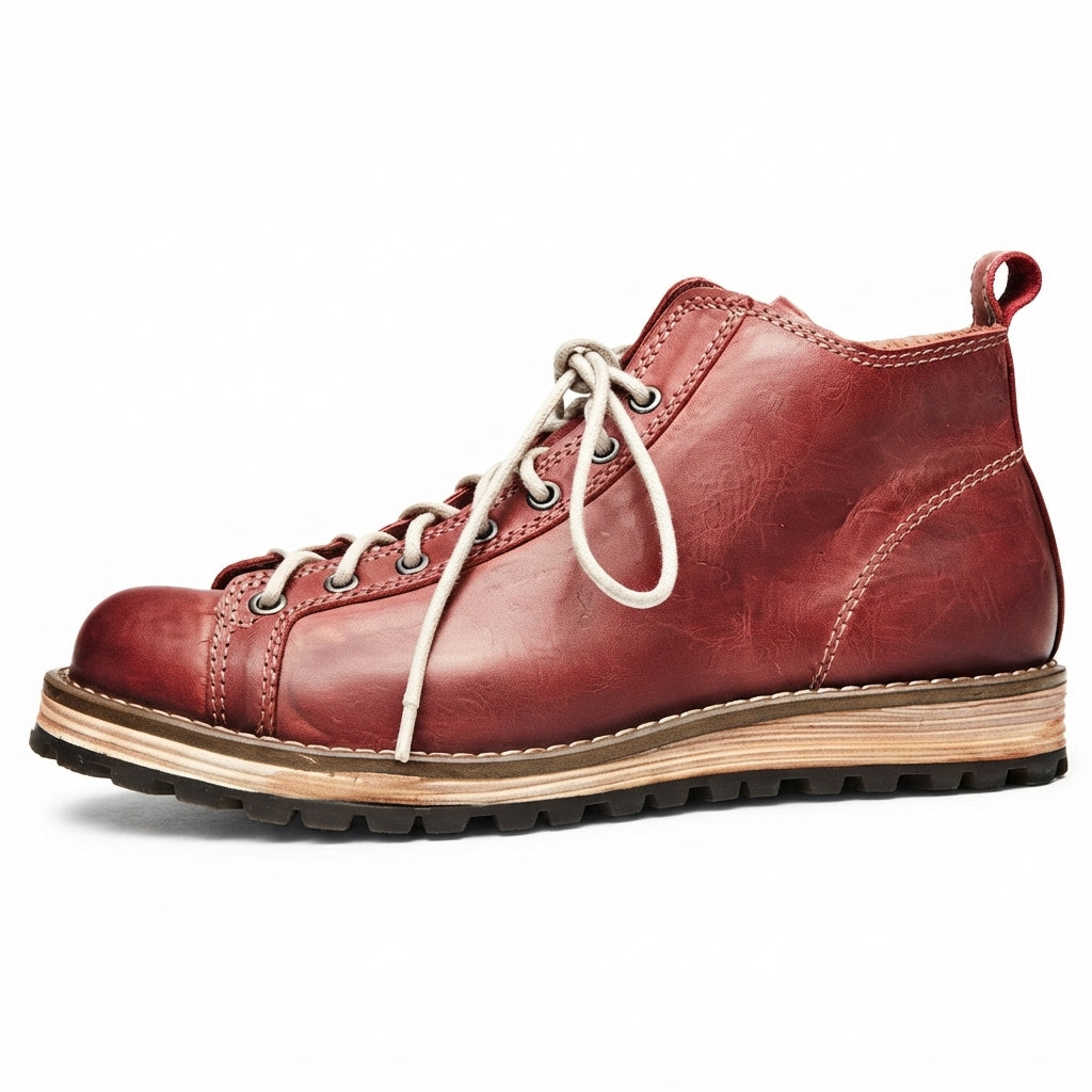 Botas de Combate de Cuero Rústico para Hombre