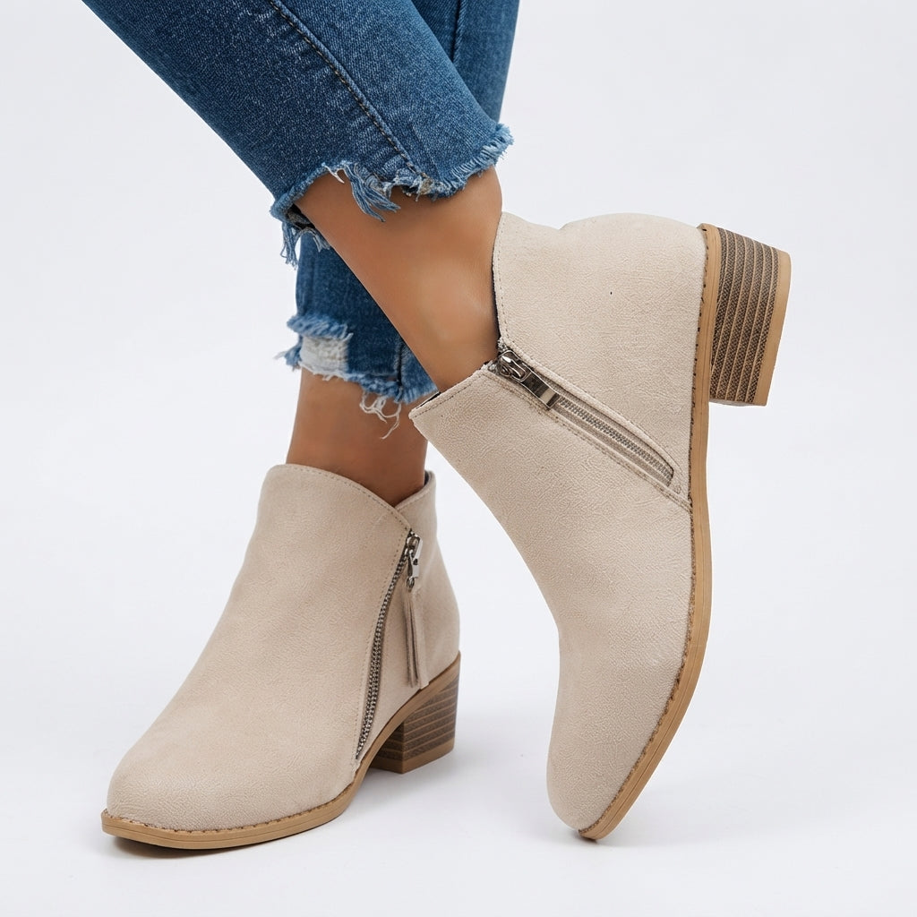Botas de Tobillo Elegantes con Tacón para Mujeres