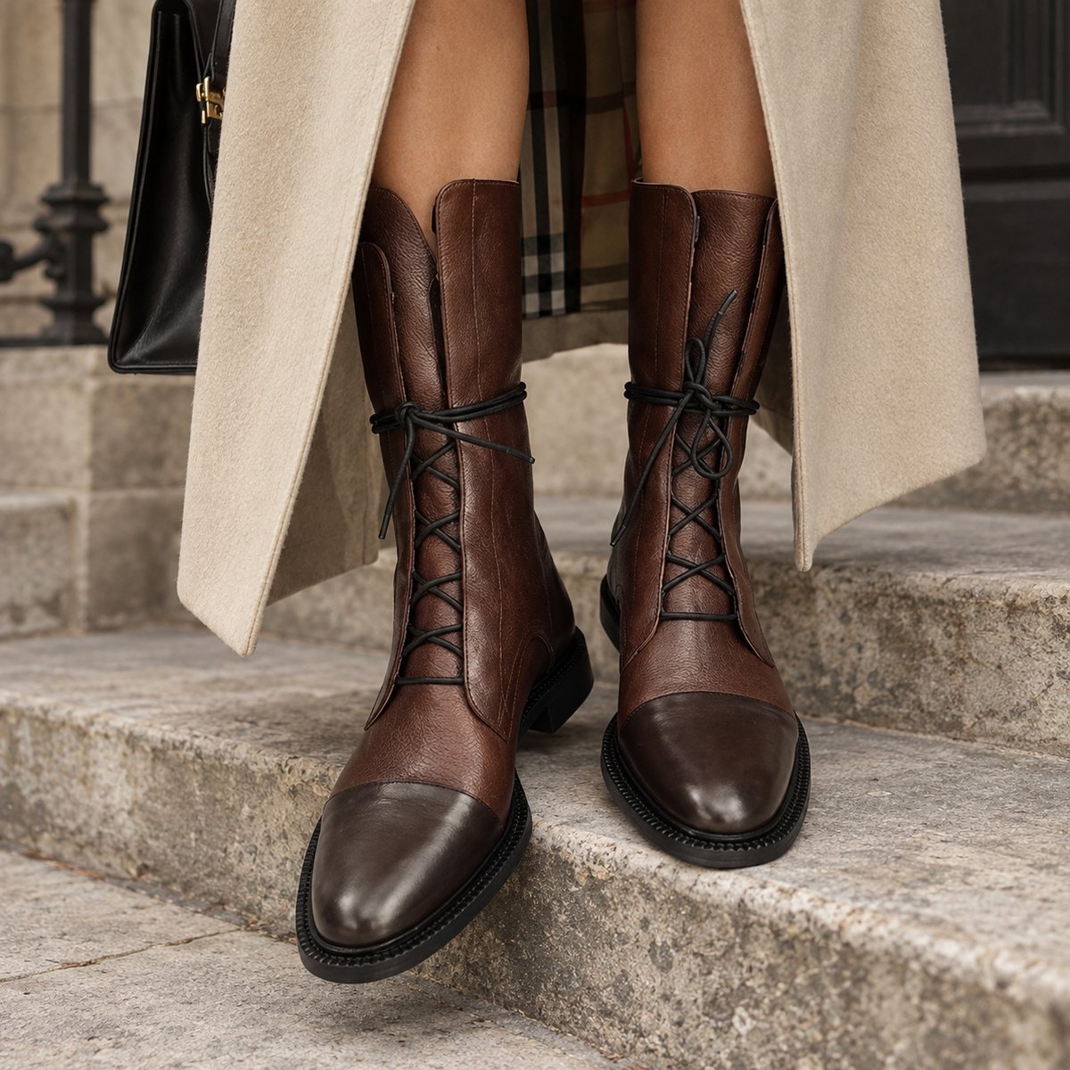 Botas de combate elegantes para mujer