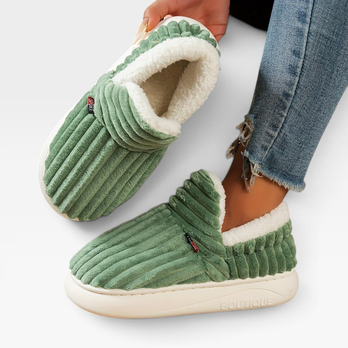 Botas de Pantuflas de Pana para Mujeres