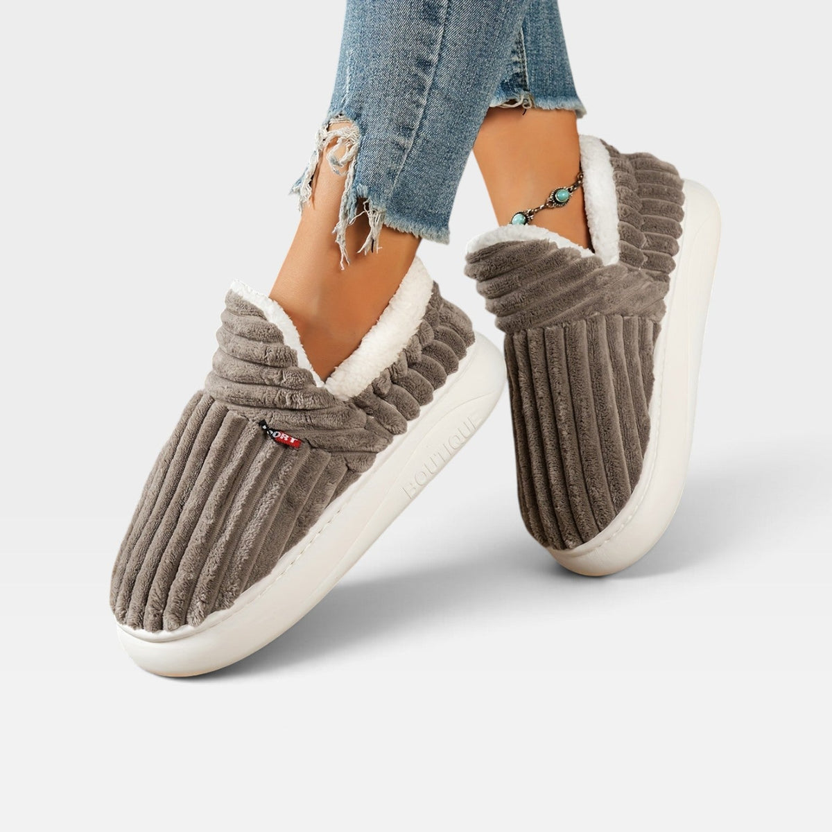 Botas de Pantuflas de Pana para Mujeres