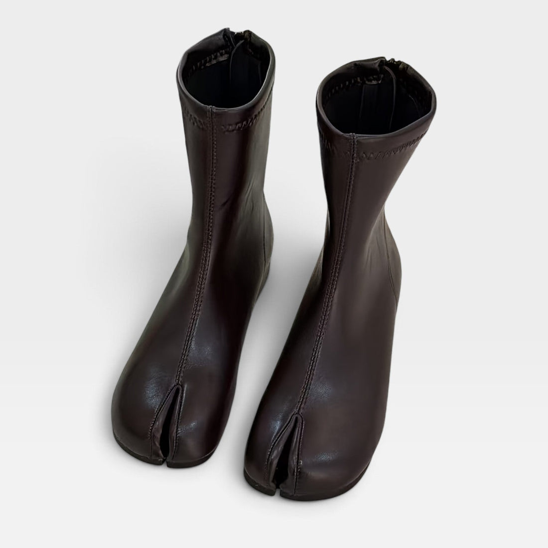 Botas de Cuero Genuino para Mujer con Punta Dividida