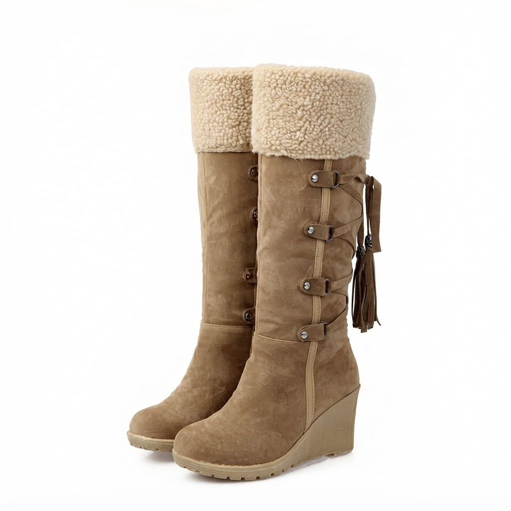 Botas de Plataforma Altas y Acogedoras para Mujer
